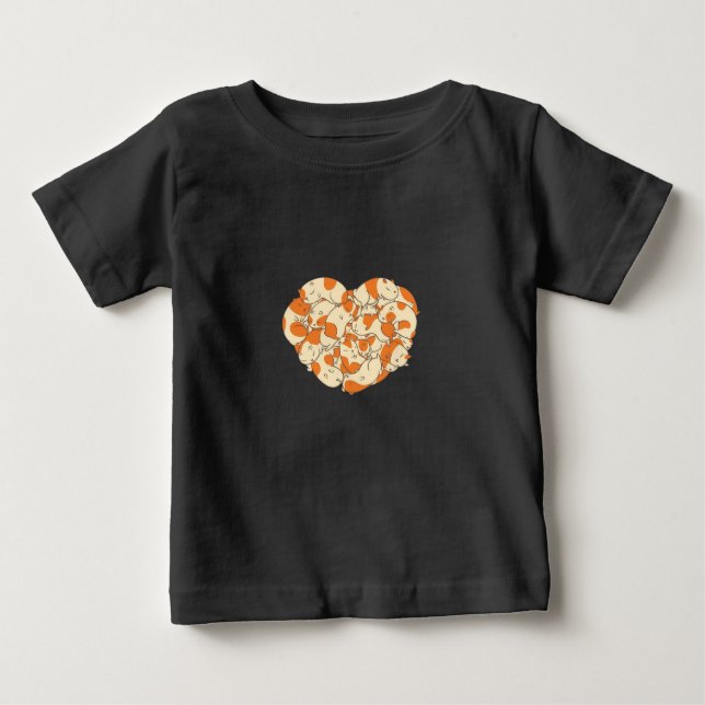 T-shirt Pour Bébé Guinée Coeur de porc | Bébé mignon guinéen cochon (Devant)