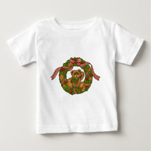 T-shirt Pour Bébé Guirlande d'ours de nounours de Noël