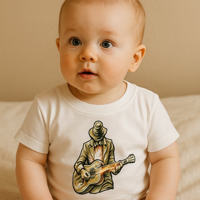 T-shirt Pour Bébé Guitar Blues Man - Ressentez-le        (Créateur téléchargé)
