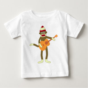 T-shirt Pour Bébé Guitare acoustique de singe de chaussette