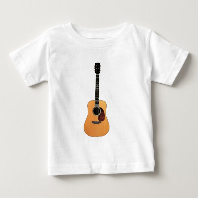 T-shirt Pour Bébé Guitare acoustique verticale (Devant)