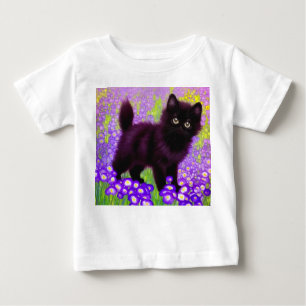 T-shirt Pour Bébé Gustav Klimt Black Kitten