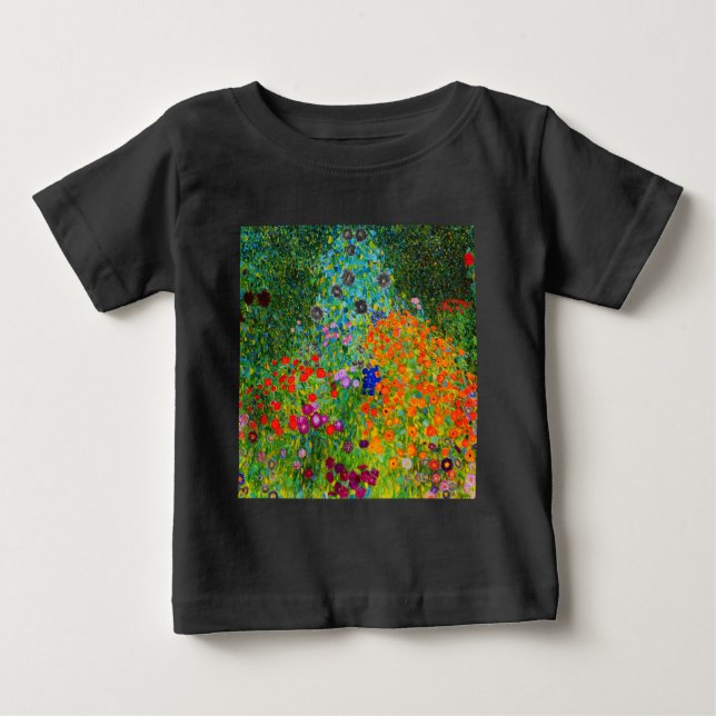 T-shirt Pour Bébé Gustav Klimt , “ Farmhouse garden ” (Devant)