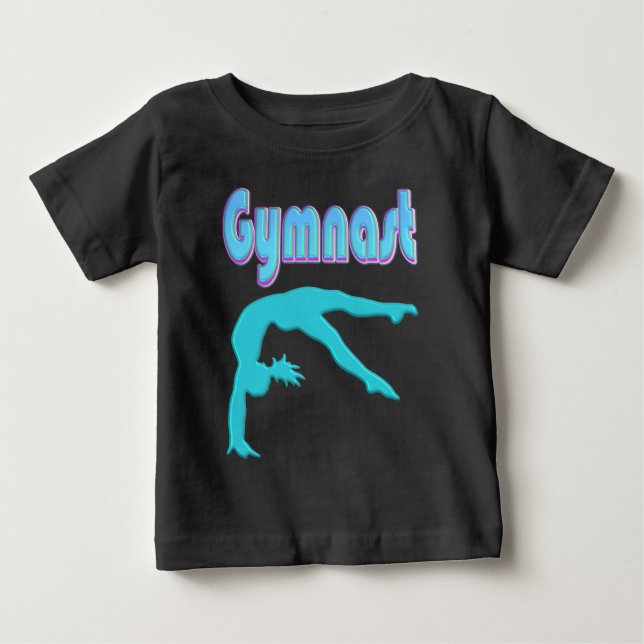 T-shirt Pour Bébé Gymnaste Back Handspring Step Out Sarcelle (Devant)