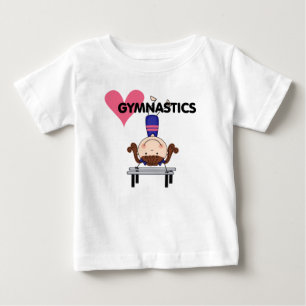 T-shirt Pour Bébé GYMNASTICS - Poignées pour filles Brunette