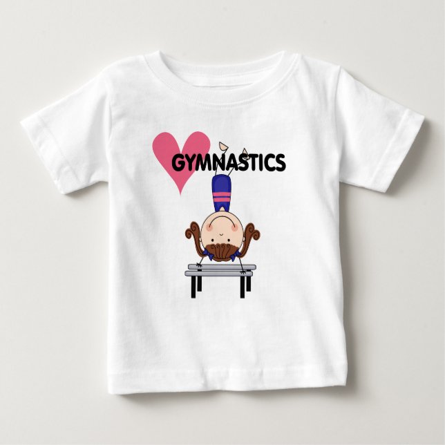 T-shirt Pour Bébé GYMNASTICS - Poignées pour filles Brunette (Devant)