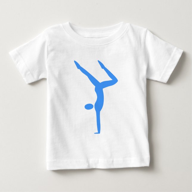 T-shirt Pour Bébé Gymnastique - Bleu Bébé (Devant)