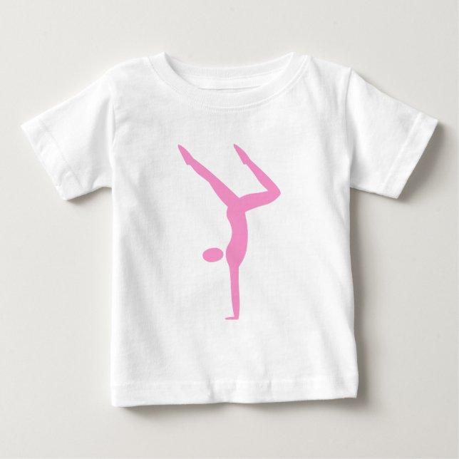 T-shirt Pour Bébé Gymnastique - Rose (Devant)