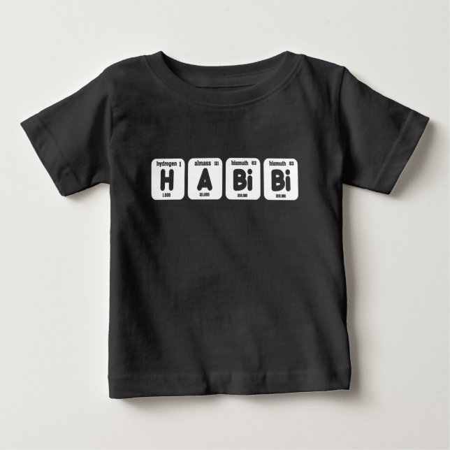 T-shirt Pour Bébé Habibi Funny Arabe Libanais Mot Tableau Périodique (Devant)