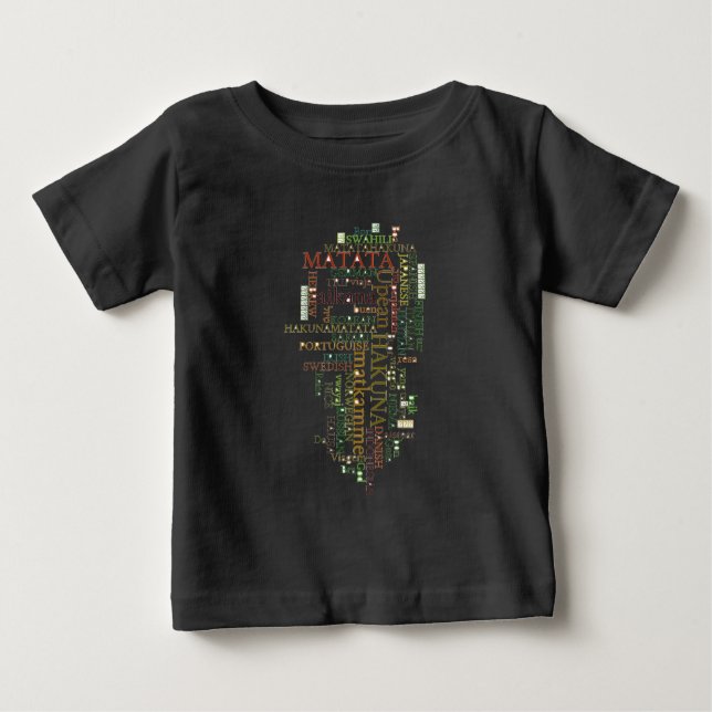T-shirt Pour Bébé Hakuna Matata Global Word Cloud Art (Devant)