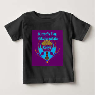 T-shirt Pour Bébé Hakuna Matata Kenya - Papillons d'art Imprimer/Gra