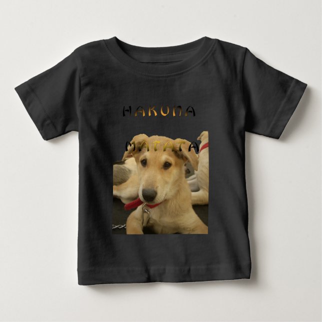 T-shirt Pour Bébé "Hakuna Matata Pup" - Insouciant Amour des chiots (Devant)