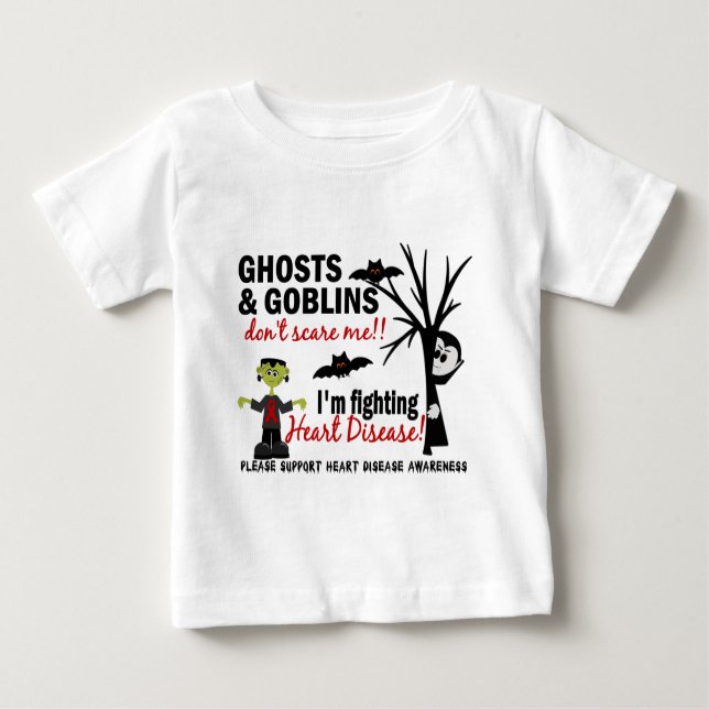T-shirt Pour Bébé Halloween 1 guerrier de maladie cardiaque (Devant)