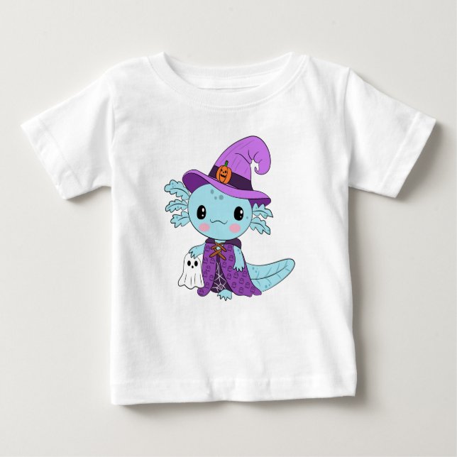 T-shirt Pour Bébé Halloween axolotl bleu (Devant)