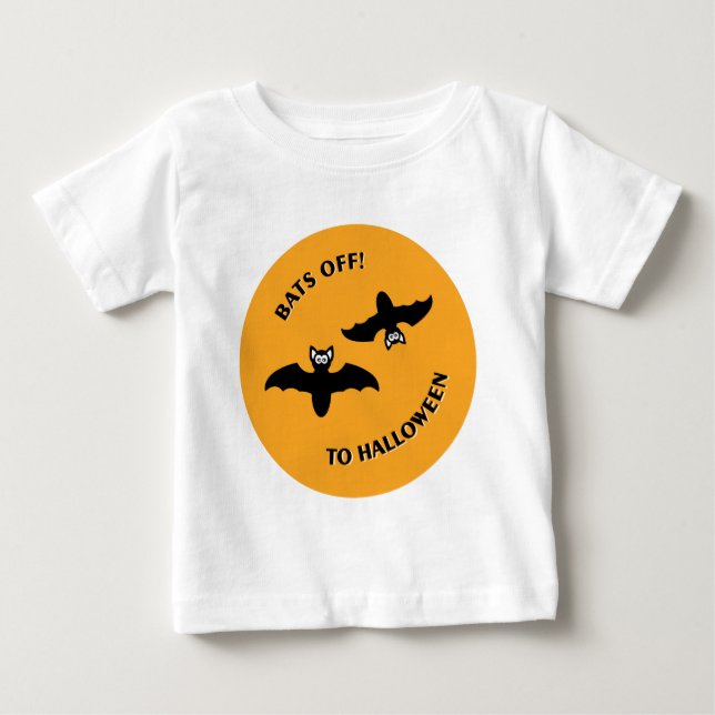 T-shirt Pour Bébé Halloween Bats Orange (Devant)