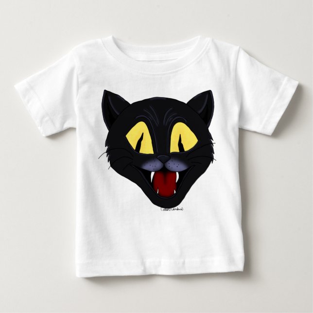 T-shirt Pour Bébé Halloween Black Cat  (Devant)