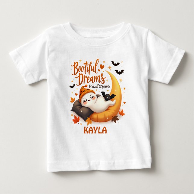T-shirt Pour Bébé Halloween Bootiful Dreams mignonne Ghost Sweet Scr (Devant)