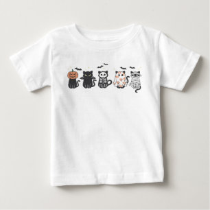T-shirt Pour Bébé Halloween Chats noirs Éffrayant mignonne drôle