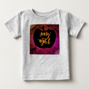 T-shirt Pour Bébé Halloween citrouille effrayant