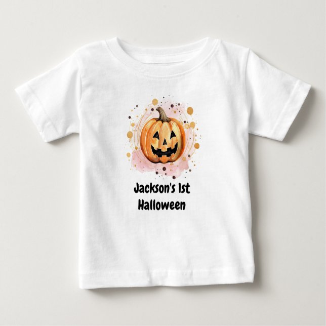 T-shirt Pour Bébé Halloween Citrouille mignon (Devant)