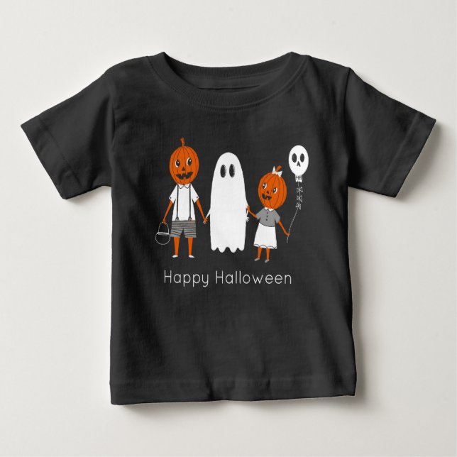T-shirt Pour Bébé Halloween Citrouille pour les enfants (Devant)