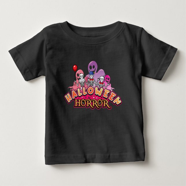 T-shirt Pour Bébé Halloween Clowns effrayants Horreur (Devant)