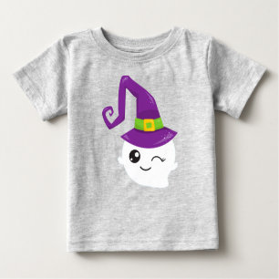 T-shirt Pour Bébé Halloween, Fantôme, Casquette De Sorcière, Trick O
