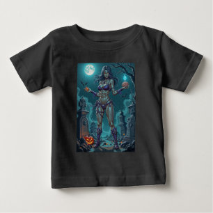 T-shirt Pour Bébé Halloween Friandise ou Petite Amie Zombie avec des