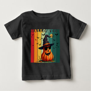 T-shirt Pour Bébé Halloween mignon drôle citrouille vintage automne