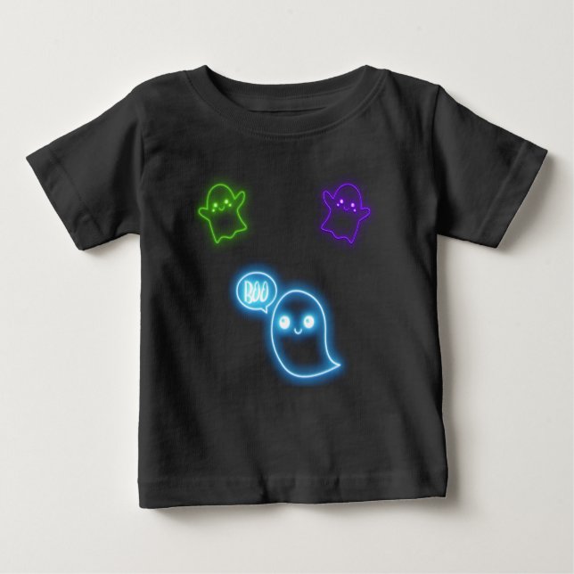 T-shirt Pour Bébé Halloween Neon Ghosts (Devant)