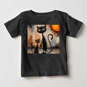 T-shirt Pour Bébé Halloween Petit Chat Gros Chat