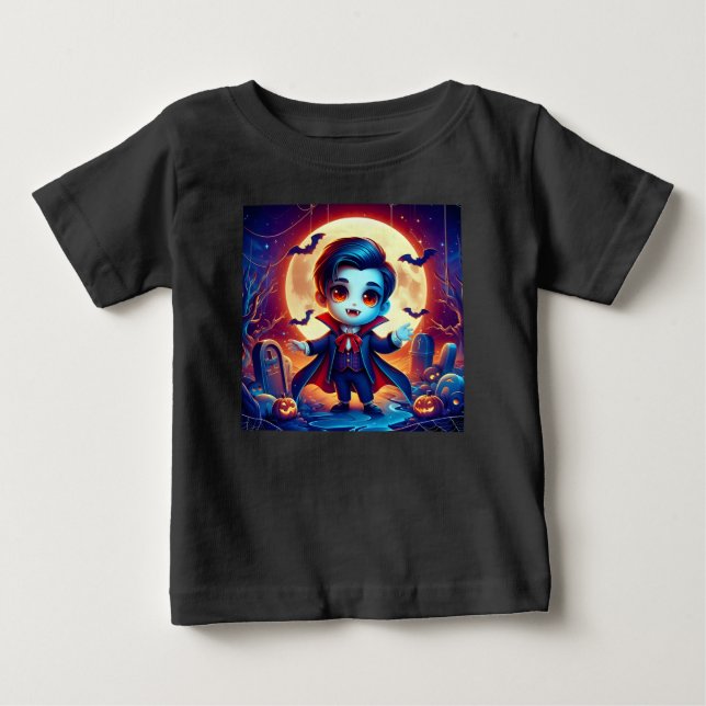 T-shirt Pour Bébé Halloween - petit vampire mignon (Devant)