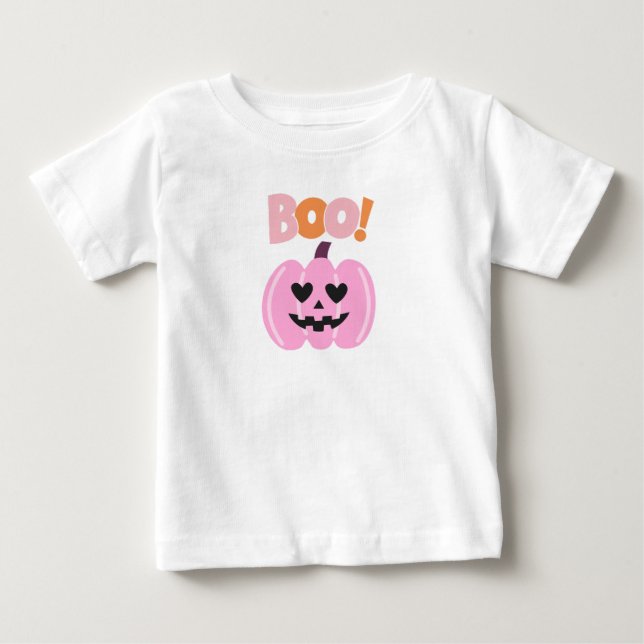 T-shirt Pour Bébé Halloween rose (Devant)