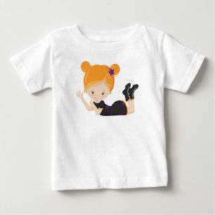 T-shirt Pour Bébé Halloween, Sorcière, Cheveux Orangés, Belle Chauss