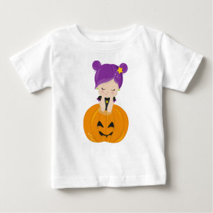 T-shirt Pour Bébé Halloween, Sorcière, Citrouille, Boo, Trick Ou Tra