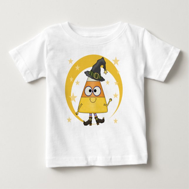 T-shirt Pour Bébé Halloween sorcière de maïs de bonbons (Devant)