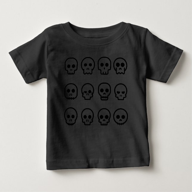 T-shirt Pour Bébé HALLOWEEN squelette Enfants de base (Devant)