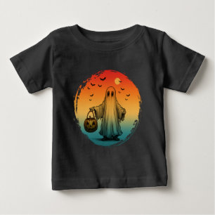 T-shirt Pour Bébé Halloween vintage fantôme citrouille chauves-souri