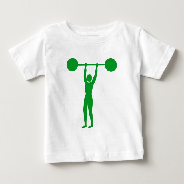 T-shirt Pour Bébé Haltérophilie 02 - Vert gazon (Devant)