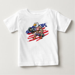 T-shirt Pour Bébé haltérophilie patriotique américaine aigle chauve