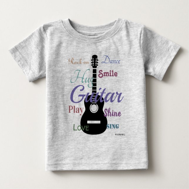 T-shirt Pour Bébé HAMbyWG - Thème de guitare (Devant)