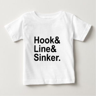 T-shirt Pour Bébé Hameçon Ligne Plomb Termes De Pêche, Jouer Un Pi