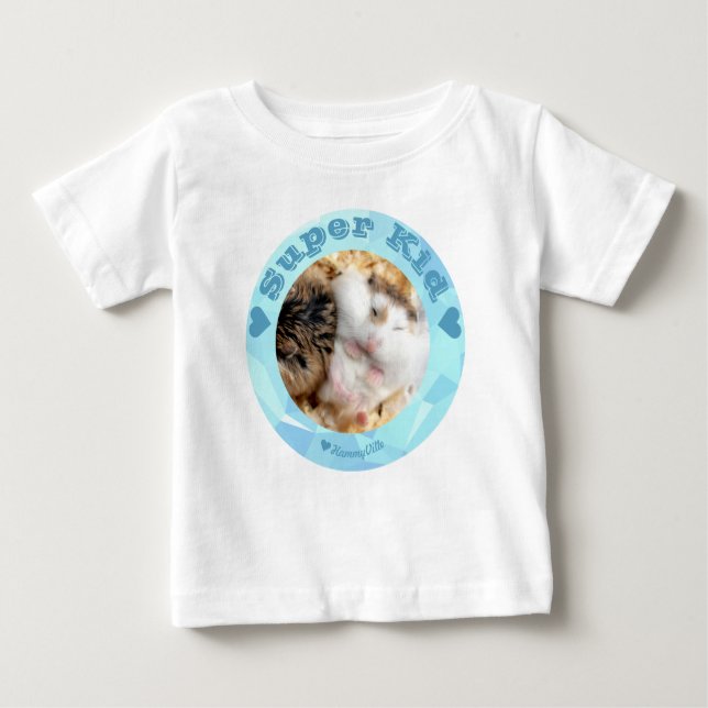 T-shirt Pour Bébé HammyVille - Joli hamster blanc Brown - Super Kids (Devant)
