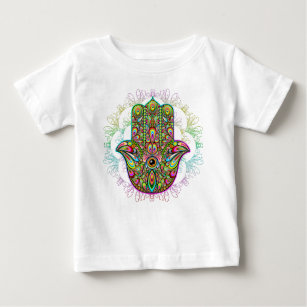 T-shirt Pour Bébé Hamsa Fatma Main Psychedelic Art