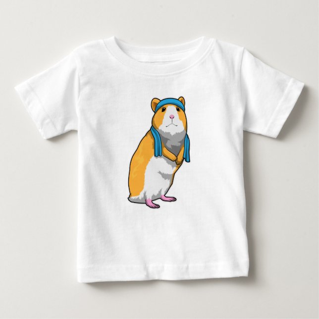 T-shirt Pour Bébé Hamster à Fitness avec serviette (Devant)