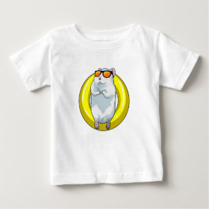 T-shirt Pour Bébé Hamster à la natation avec anneau de natation
