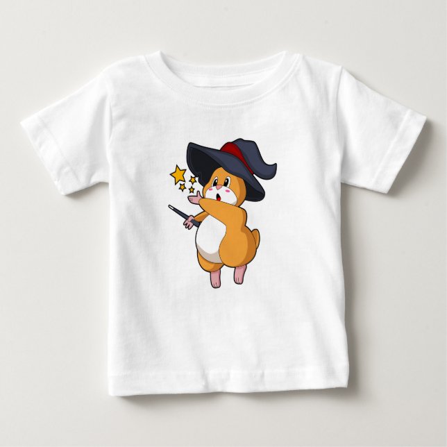 T-shirt Pour Bébé Hamster as Wizard with Magic mur (Devant)
