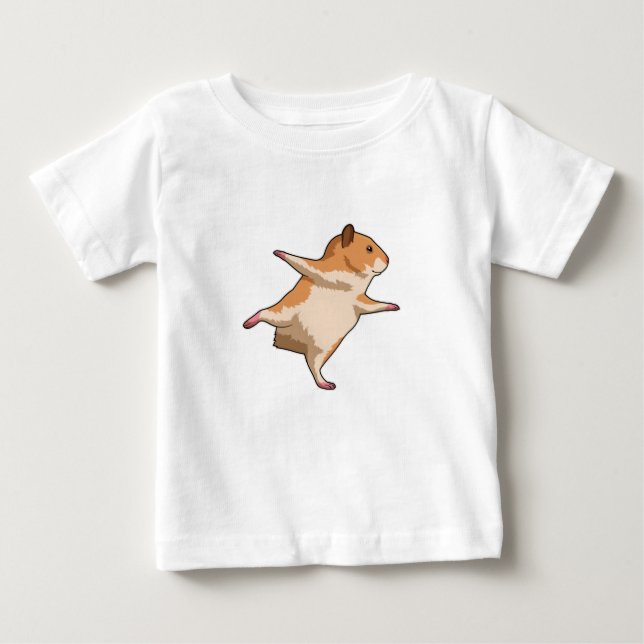 T-shirt Pour Bébé Hamster at Yoga Stretching Legs (Devant)