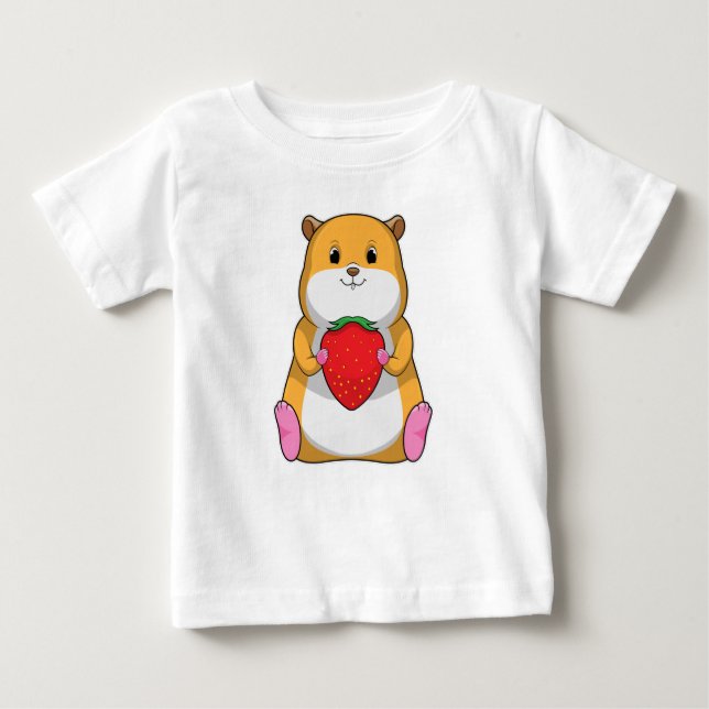 T-shirt Pour Bébé Hamster aux fraises (Devant)