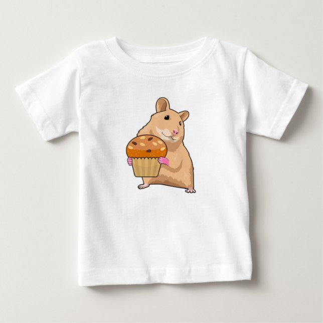 T-shirt Pour Bébé Hamster avec Muffin (Devant)